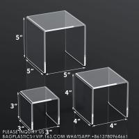 Buy cheap Acrylic Display Boxes Clear Cube Riser Transparent Display Cases For Collectible product