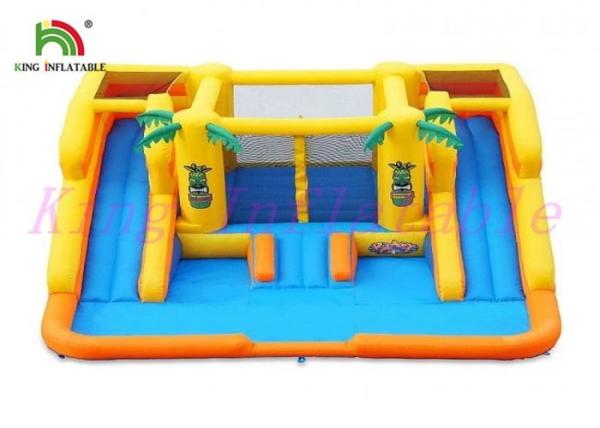 Buy cheap Yellow Blue Plato PVC Tarpaulin Blow Up Water Slide With Bouncer For Amusement from wholesalers
