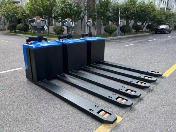 Buy cheap Electric Pallet Pump Truck 3000 KGS 3 Tons with Electronic Steering Pedal and Protection Arm from wholesalers