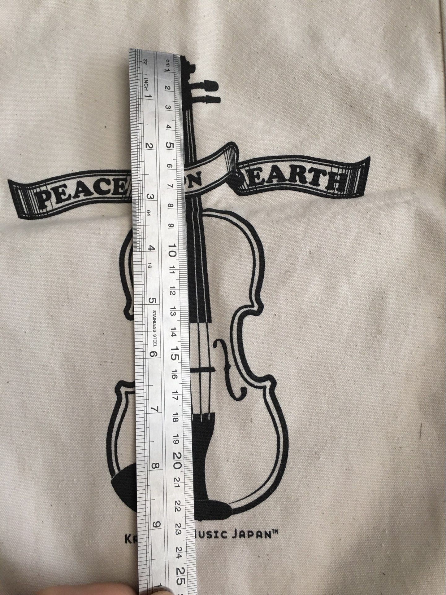 Natural Color Violin Package 5cm Gusset Canvas Tote Bag