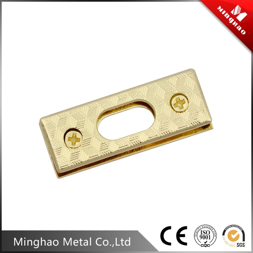 New style gold handbag square turn lock for bag parts,15.4*12.18mm turn lock