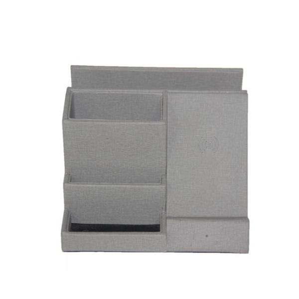 Buy cheap Wireless Rechargeable 10w Leather Pen Holder Multifunctional 3Layer Box from wholesalers