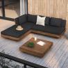 Buy cheap L Shape Sectional Fabric Outdoor Sofa Bed With Wooden Frame For Roof Patio from wholesalers