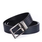 Fashion Quality Black Brown Reversible Men Genuine Embossed Cowhide Leather