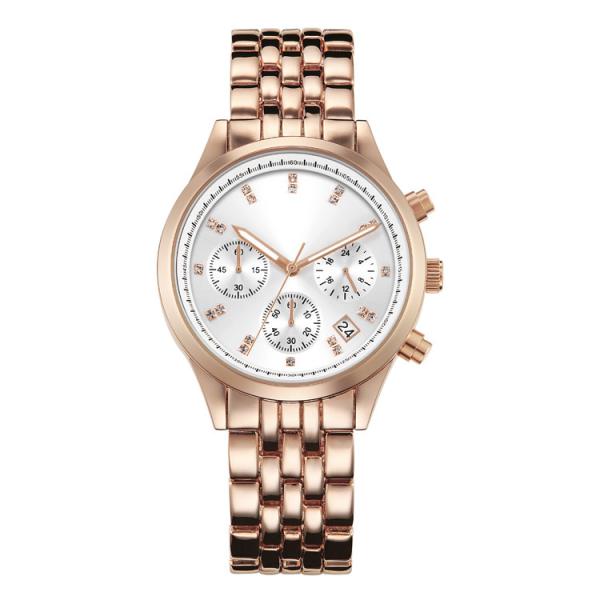 Buy cheap Round Shaped Large Dial Womens Fashion Watch , Rose Gold Waterproof Watch from wholesalers