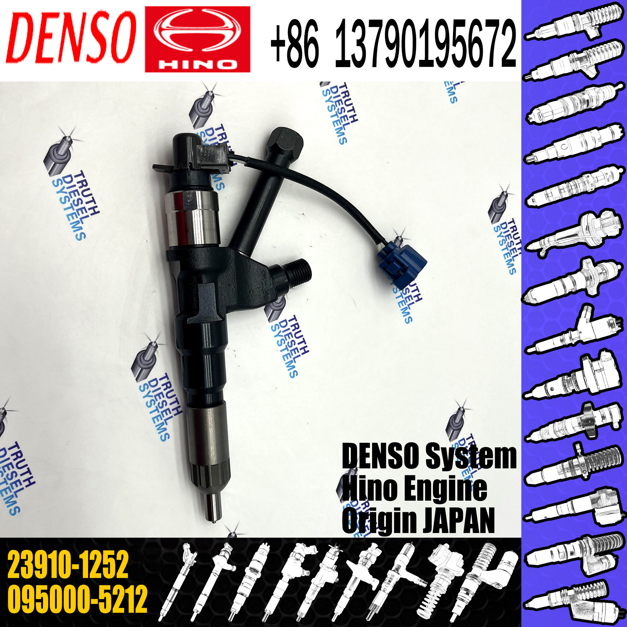 Fuel Injector 095000-5212 Common Rail Injector 23910-1252 For HINO
