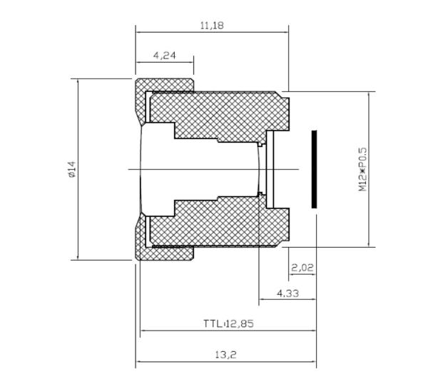 Buy cheap 1/4" 2.3mm wide angle S mount lens ,HFOV 95 degree, F2.5, good for Aptina MT9P031,very compact design CCL14023MPFR from wholesalers