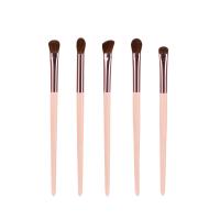 Buy cheap 5pcs Pink Travel Brush Set , Pony Hair Eyeshadow Blending Brush With PU Pouch product