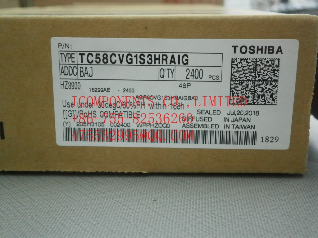TC58NVG1S3HTAI0 I Temp in stock TC58BVG1S3HTA00 KIOXIA NAND Flash Parallel 3.3V 2G-bit 256M x 8 48-Pin TSOP-I