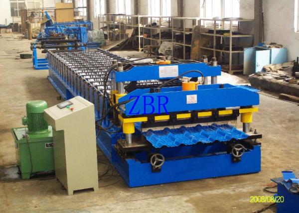 Galvanized Step Glazed Tile Roll Forming Machine Electric Motor 0.40-0.70 mm