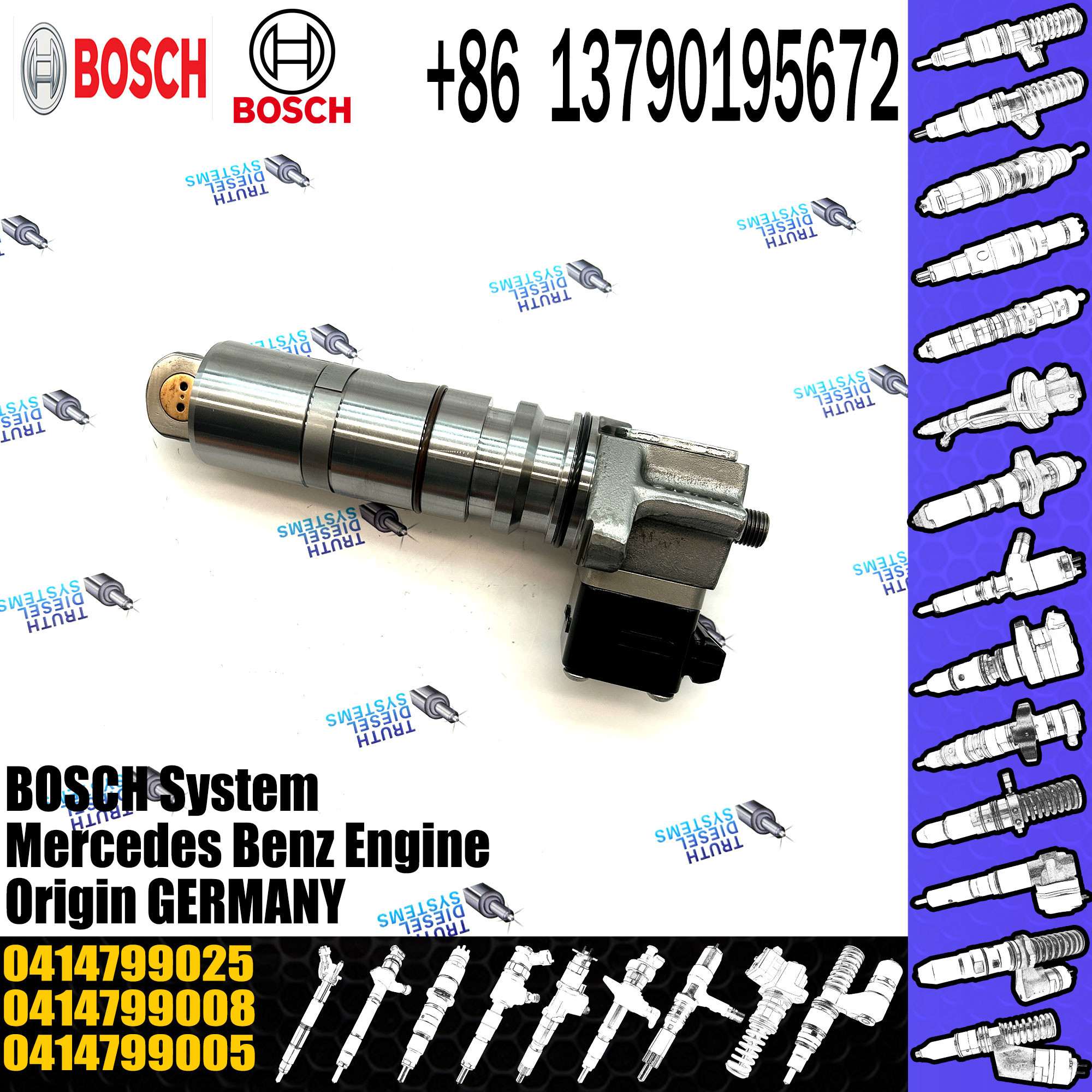 Common Rail Diesel Engine Fuel Injection Unit Pump 0414799008 0414799005 0414799025