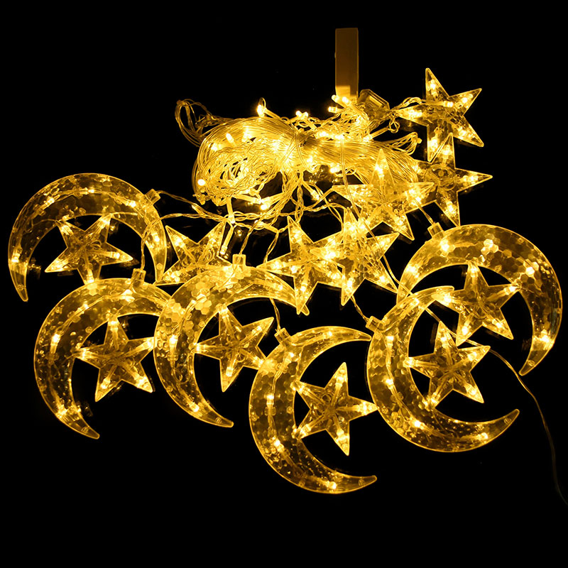 Christmas Lights Led 3.5M Curtain String Light Garland Star Moon 220V/110V Fairy Lights Outdoor/Indoor For Home Festival