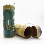 CMYK Color Cylinder Cardboard Tube Gift Box Biodegradable Paper Box with Handle