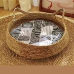 Removable Straw Pet Beds Washable Warm Four Seasons Universal Cat Rattan Bed