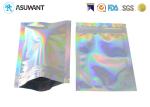 Holographic Weed Aluminium Foil Mylar Zipper Bags For Candy