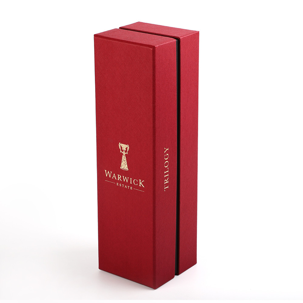 Sponge Cushion Wine Bottle Gift Box Luxury Cardboard Packaging Spirit Single Tab Opening