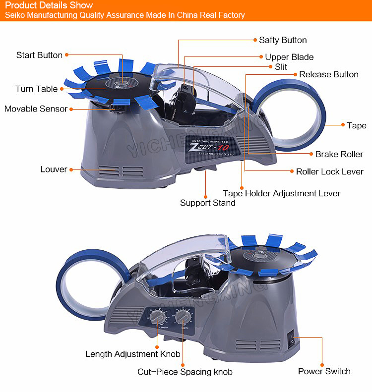 ZCUT-870 cutting soft narrow tape dispenser machine with electric power
