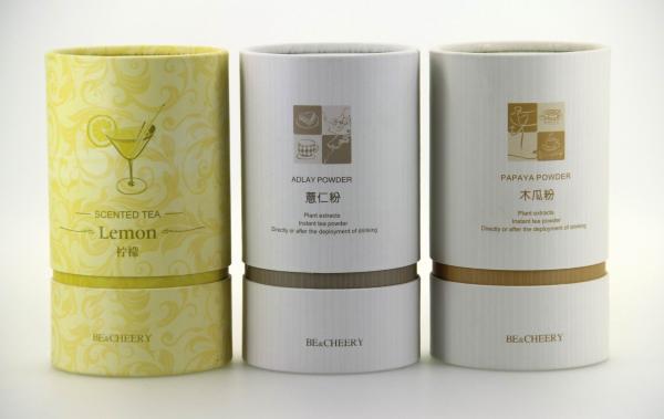 Buy cheap Delicate White Cardboard Tube Packaging For Flower Tea Powder from wholesalers