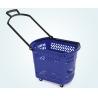 Buy cheap Durable Rolling Plastic Shopping Basket With Wheels OEM / ODM Available from wholesalers