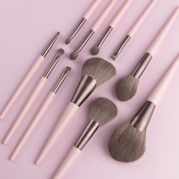 Buy cheap Vegan Brushes Travel Makeup Brushes Set Synthetic Hair Makeup Set Pink 11pcs from wholesalers
