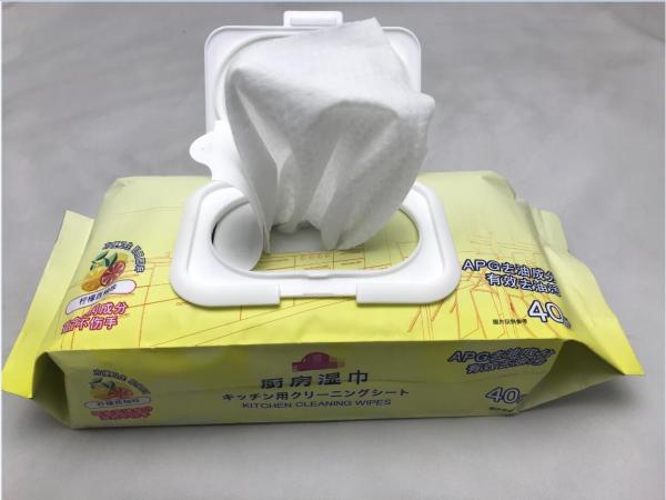 Kitchen Cleaner Disinfectant Wet Wipes Bleach Free APG Remove Oil Grease Lemon