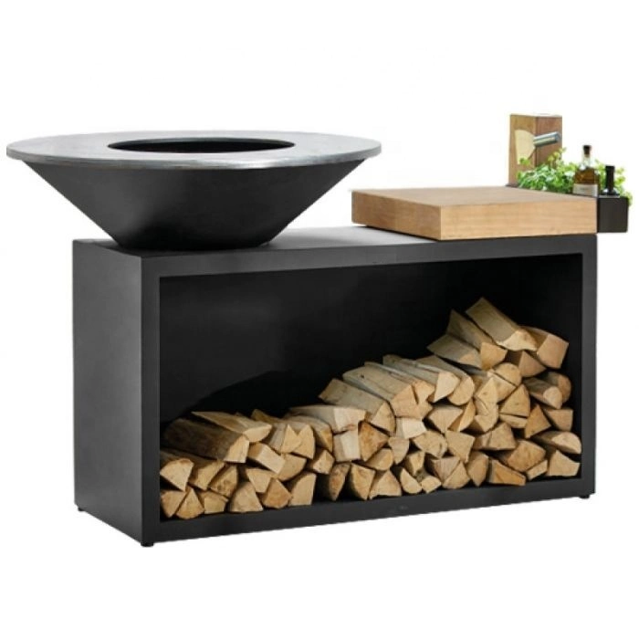 Manufacturer Supply 6-10 People Black Garden Luxury Barbecue Outdoor Smoker Large Charcoal Trolley BBQ Grill