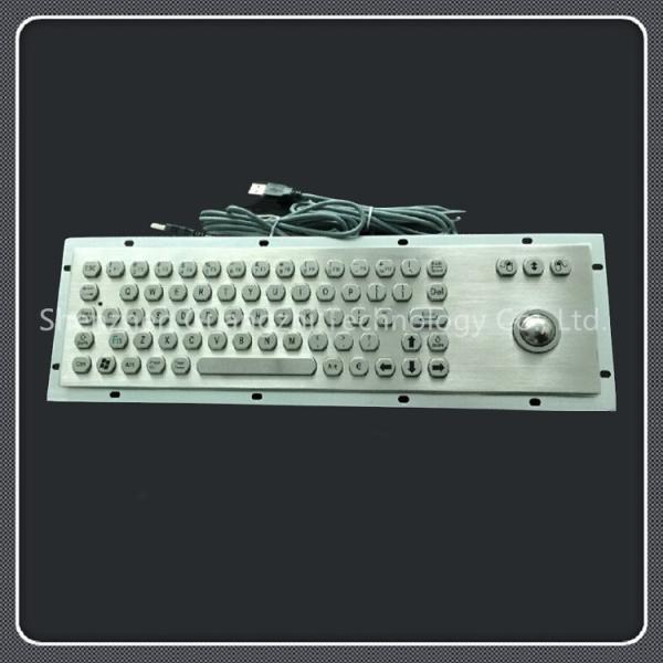 Buy cheap Stainless Steel 71 Key Keyboard , Vandal Proof Keypad With 38mm 25mm Tracker Ball from wholesalers