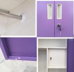 Bedroom Mirrored 0.5mm To 1mm 3 Door Metal Wardrobe