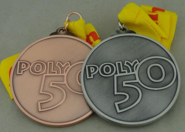 Buy cheap Zinc Alloy Die Cast Medals For Sport meeting , Poly 50 Badges Antique Copper from wholesalers