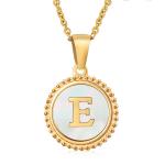Unique Jewelry 16MM 18K Gold Plated Stainless Steel 3D Shell Letter Necklace