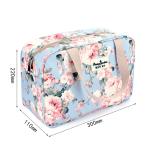 Flower Design Polyester Cosmetic Makeup Bag Set