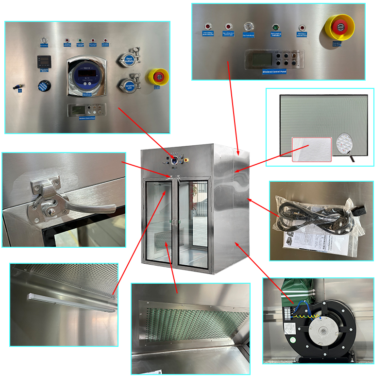 Customized Clean Room Pass Box window Dust removal Machine Dispensing Booth OEM / ODM