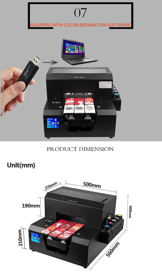 Emboss Effect A4 UV Flatbed Printer Soft UV Curing Ink For Leather TPU