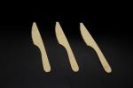 Hotel Restaurant Bamboo Knives Forks And Spoons Set Long 168mm Natural Color