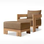 Nordic Morden Teak Wood Garden Sofa And Table Leisure Chair Set Outdoor