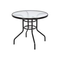 Buy cheap Sturdy Frame Tempered Glass Garden Table , Round Tempered Glass Patio Table product