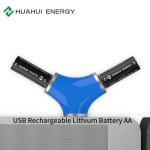 1.5V 1000mAh Li Ion Rechargeable USB Battery , AA 03 18650 Lithium Ion Battery