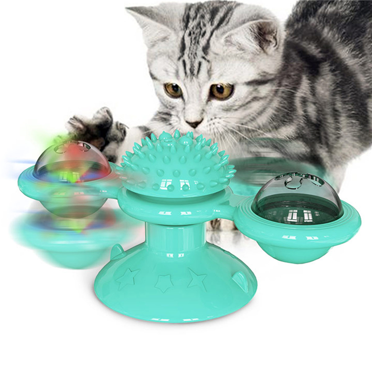 2021 Hot Seller Pet Cat Puzzle Interaction With Spinning Turning Windmill Cat Toy