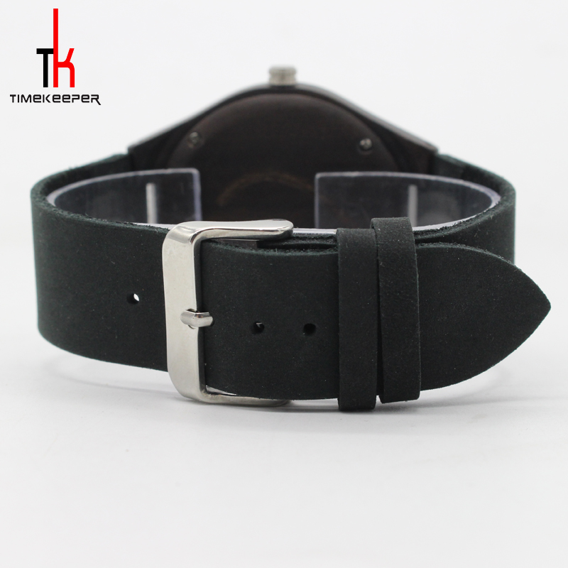 Men Minimalist Leather Watch / Black Leather Band Watches Create Your Own Brand