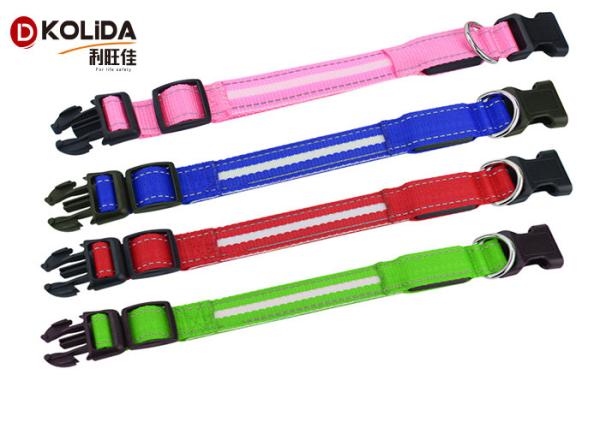 Buy cheap Night Safety Flashing Glow USB Rechargeable LED Dog Collar Leashes Pink / Blue / Red from wholesalers