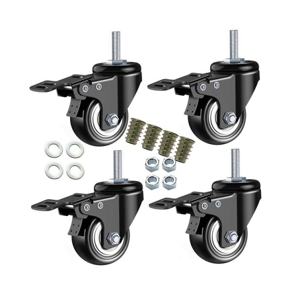5 Inches Overall Height Polyurethane Casters for Heavy Duty 1000 Lbs Load