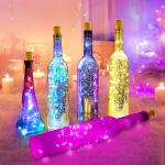 LED Wine Bottle Lights 2M 20LEDs Cork Shape Copper Wire Colorful Mini String