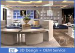 Wooden Glass Retail Store Jewelry Display Cases With Lights / Shop Display