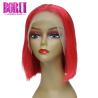 Buy cheap 180% Density Red Lace Front Wig , Brazilian Human Hair Short Bob 10 A Grade from wholesalers