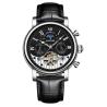 Buy cheap KINYUED leather tourbillion watch mechanical mens moon phase automatic mechanical watch from wholesalers