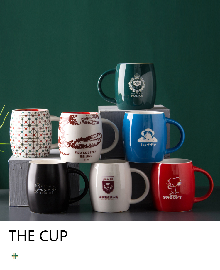 red blue polychrome printed coffee mugs wholesale engrave personalized custom logo plain white coffee cheap ceramic mug