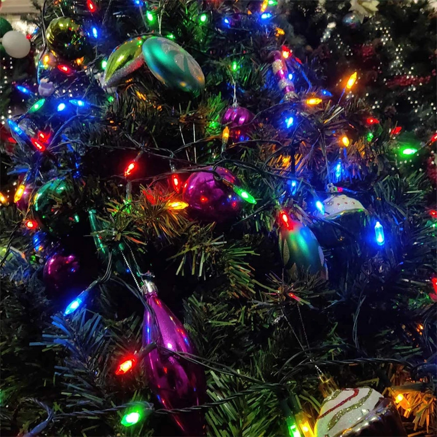 18ft 50 LED Green Wire Christmas Light Warm White Lights for Indoor Outdoor Christmas Valentine Wedding Lighting Decoration
