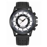 Quartz Movement Large Dial Mens Wrist Watches Black Casual Watches Leather