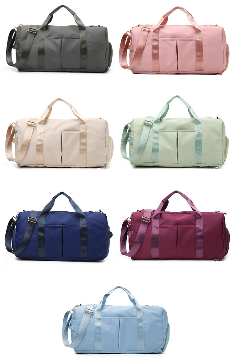 Multiple Color Nylon Travel Bag With Handle Dry And Wet Separation