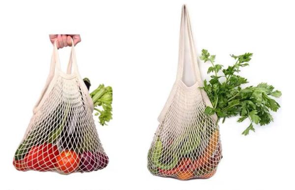 Buy cheap Green Cotton Mesh Vegetable Veggie Reusable Grocery Tote Bag from wholesalers